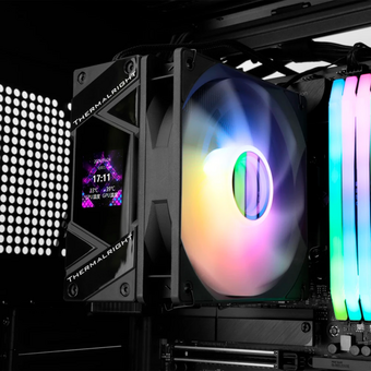  Кулер Thermalright Assassin Spirit 120 Vision Black ARGB (AS120-Vision-BL-ARGB) Soc-AM5/AM4/1200/1700/1851 черный 4-pin 27dB Al+Cu LCD Ret 