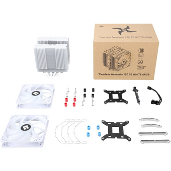  Кулер Thermalright Peerless Assassin 120 SE White ARGB (PA120-SE-WH-ARGB) 4-pin PWM, 157mm, Ni/CU, 6x6mm, 2x120mm, 66.17CFM, 25.6dBA, 1550RPM 