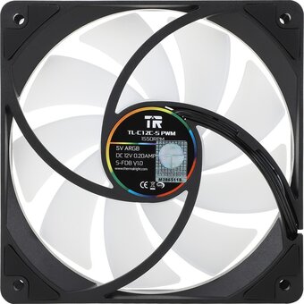  Кулер Thermalright TL-C12C-S, ARGB (120x120x25mm, 4-pin PWM, 66.17CFM, 25.6dBA, 1550RPM, Black) 