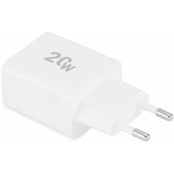  Сетевое зарядное устройство Digma DGW2D 20W 3A+1A (PD+QC) USB-C/USB-A универсальное белый (DGW2D0F110WH) 