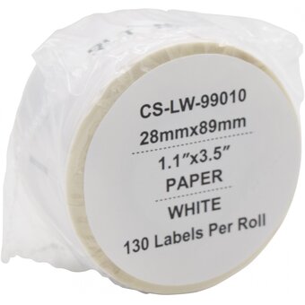  Этикетки Cactus CS-LW-99010 сег 89x28мм черный белый 130шт/рул Dymo Label Writer 450/4XL 