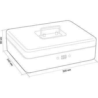  Ящик для денег без номинала Cactus CS-DCB-004 90x300x240 графитовый сталь 1.76кг 