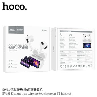  Наушники HOCO EW81 Elegant true wireless touch screen BT headset белый 