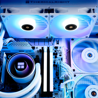  СВО Thermalright Frozen Notte 240 White Argb V2 (F-Notte-240-WH-ARGB-V2) 240mm, Fans 2x120mm, 72.37CFM, 27.7dBA, 2000RPM 