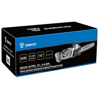  Пила цепная DEKO DKCHS 40 Pro (083-2002) 2x4.0Ач, двойное з/у 