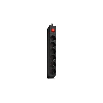  Фильтр SVEN Optima SV-021023 3,0м 6 розеток с защитными шторками, черный, цветная коробка 