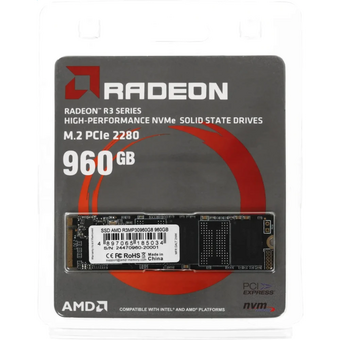  SSD AMD Radeon R3 R3MP30960G8 960ГБ, M.2 2280, PCIe 3.0 x4, NVMe, M.2 