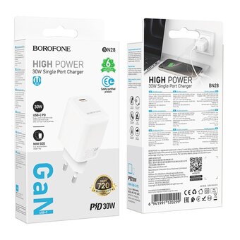  СЗУ BOROFONE BN28 Fuente single port PD30W белый 