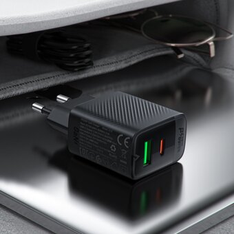 СЗУ ACEFAST A78 PD20W GaN USB-A+USB-C charger EU черный 