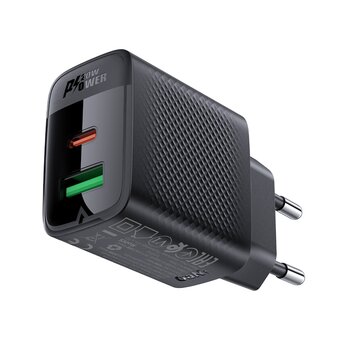  СЗУ ACEFAST A78 PD20W GaN USB-A+USB-C charger EU черный 