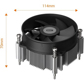  Кулер PcCooler R120 (R120-XXNIXX-GL) Soc-1200/1700/1851 4-pin 27.8dB Al 95W 191gr Ret 