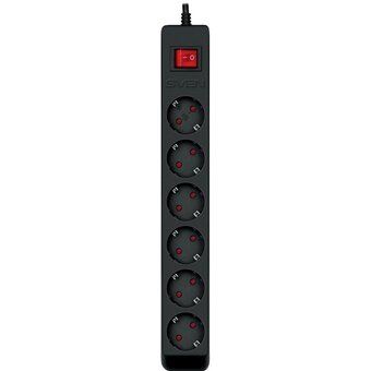  Фильтр SVEN Optima SV-021030 5,0м 6 розеток с защитными шторками, черный, цветная коробка 