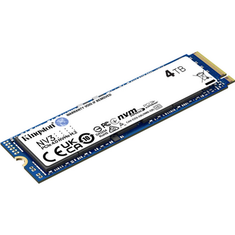  SSD Kingston NV3 SNV3S/4000G, 4000GB, M.2(22x80mm), NVMe, PCIe 4.0 x4, R/W 6000/5000MB/s, TBW 1280, DWPD 0.3 