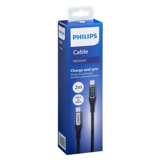  Кабель Philips DLC9102 USB Type-C(m)-USB Type-C(m) 2м черный коробка 