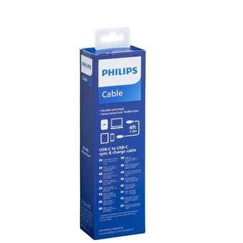  Кабель Philips DLC9060 USB Type-C(m)-USB Type-C(m) 1.2м черный коробка 