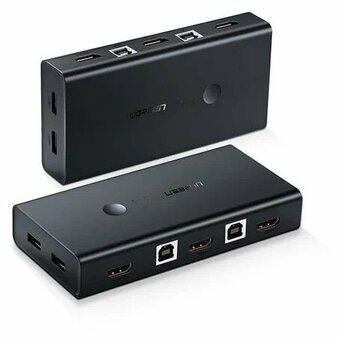  KVM-переключатель UGREEN CM200 50744 HDMI Switch Box 2 In 1 Out KVM Switching Black 