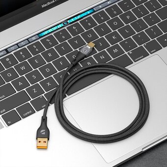  USB кабель Deppa 72500 Crystal USB-Type-C Black (1м) 