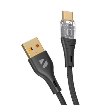  USB кабель Deppa 72500 Crystal USB-Type-C Black (1м) 