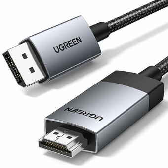  Кабель UGREEN DP119 15774 DP to HDMI 4K Cable 2m Black/Silver 