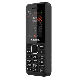  Мобильный телефон TEXET TM-119 без ЗУ черный 