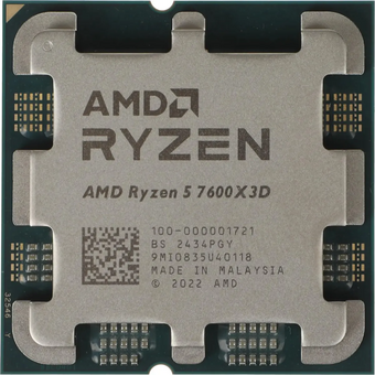  Процессор AMD Ryzen 5 7600X3D (100-000001721) OEM (Raphael, 5nm, C6/T12, Base 4,1GHz, Turbo 4,7GHz, GPU Radeon Graphics, L3 96Mb, TDP 65W, SAM5) 