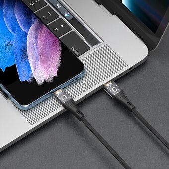  USB кабель Deppa 72502 Crystal USB Type-C-USB Type-C 60W, Black (1м) 
