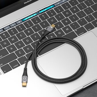  USB кабель Deppa 72502 Crystal USB Type-C-USB Type-C 60W, Black (1м) 