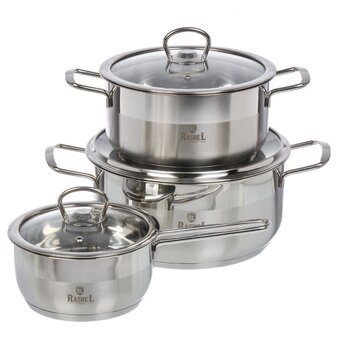  Набор кастрюль Rashel R-3515 Гретта 6 предметов 