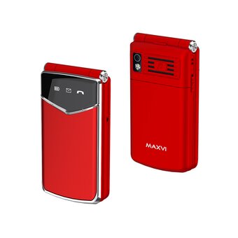  Мобильный телефон MAXVI E11ds Red-Silver 