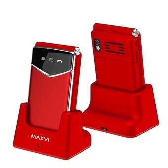  Мобильный телефон MAXVI E11ds Red-Silver 