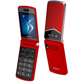  Мобильный телефон MAXVI E11ds Red-Silver 