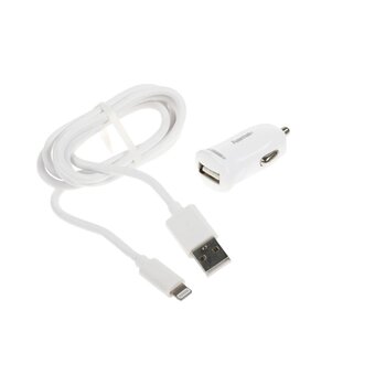  Комплект зарядного устройства HAMA H-183266, USB, 8-pin Lightning (Apple), 2.4A, белый 