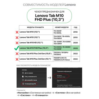  Чехол для планшета Lenovo Tab M10 FHD Plus (10.3") (X606) с рисунком, с магнитом, черный с принтом ЕНОТ ОГОНЬ (Леново Таб M10 FHD Плюс) 