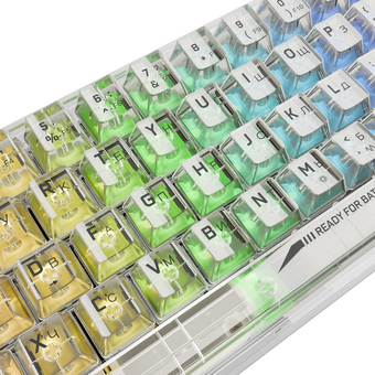  Клавиатура REDRAGON Fizz RU RGB прозрачный белый, механическая (71736) 