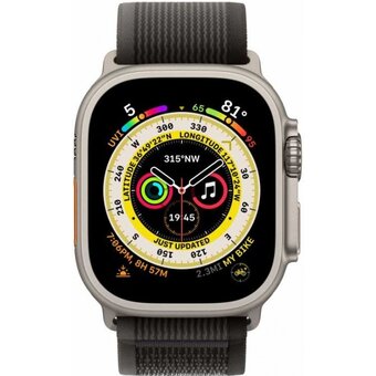  Smart-часы Apple Watch 8 Ultra MQF43LL/A GPS+Cellular, 49mm Titanium Case with Black/Gray Trial Loop S/M 