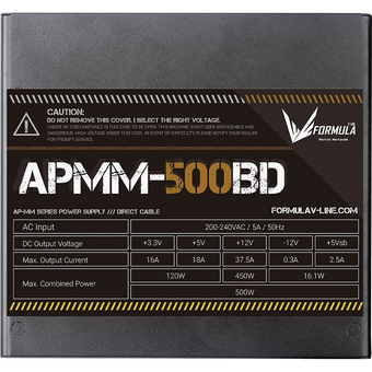  Блок питания Formula APMM-500BD, 500Вт, 120мм, черный, retail 