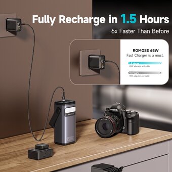  Мобильный аккумулятор Romoss PMT40 40000mAh 65W 5A черный 