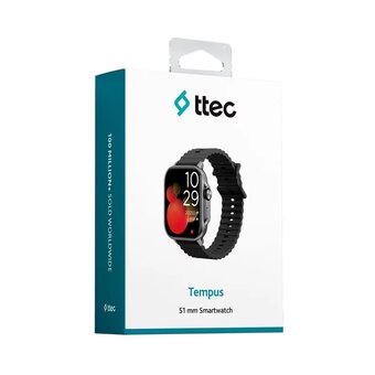  Smart-часы TTEC Tempus 51mm (2SW03S) TFT Screen Rectangular Metal Casing Smart Watch Black/Black 