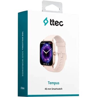  Smart-часы TTEC Tempus 46mm (2SW01RA) TFT Screen Regtangular Casing Smart Watch Pink Gold 