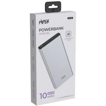  Внешний аккумулятор HIPER Core 2XL Metal 10000мАч серебристый 