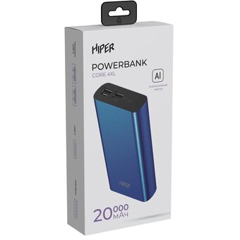  Внешний аккумулятор HIPER Core 4XL Metal 20000мАч тёмно-синий 