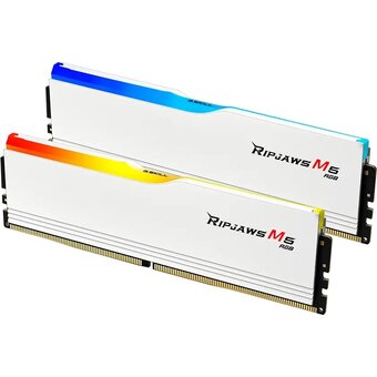  ОЗУ G.SKILL Ripjaws M5 RGB 32GB (F5-6000J3238F16GX2-RM5RW) DDR5 (2x16GB) 6000MHz CL32 (32-38-38-96) 1.35V / White 