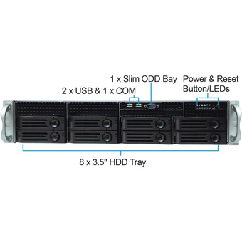  Корпус Ablecom CS-R25-41P CS-R25 with 12G HDD BP and 550w RPS 
