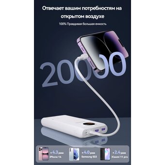  Внешний аккумулятор Romoss SW20S Pro, 20000мAч белый 
