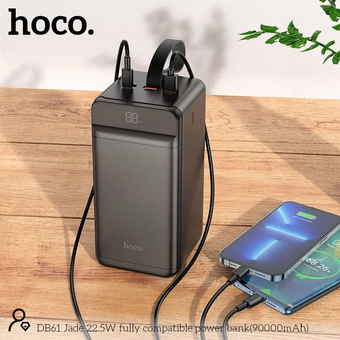  Аккумулятор внешний резервный HOCO DB61 Jade 22.5W fully compatible power bank 90000mAh черный 
