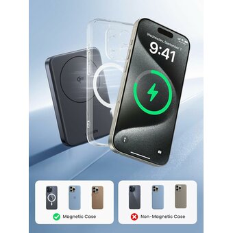  Внешний аккумулятор UGREEN PB761 (45763) 10000mAh MIni Magnetic Wireless 30W Power Bank Qi2 Gray 