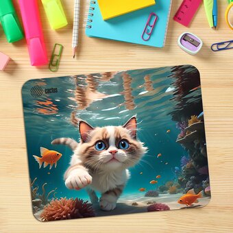  Коврик для мыши Cactus CS-MPC-D15M Fish Cat 300x250x3мм 