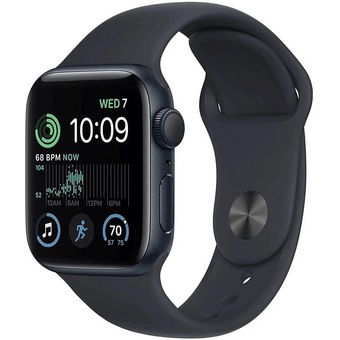  Smart-часы Apple Watch SE 2024 A2723 MXEK3LL/A 44мм OLED корп.темная ночь Sport Band рем.темная ночь разм.брасл.:150-200мм 