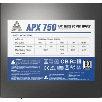  Блок питания MONTECH APX 750 (XWYA11-750W), 750Вт, 120мм, retail 