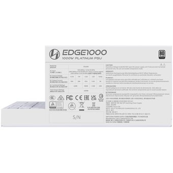  Блок питания Lian Li EG1000 (G9P.EG1000.WE00.RU) / White / ATX 3.1, 1000W, 80 Plus Platinum, PCIe 5.1, APFC, USB HUB, 120mm FDB Fan, Fully Modular 